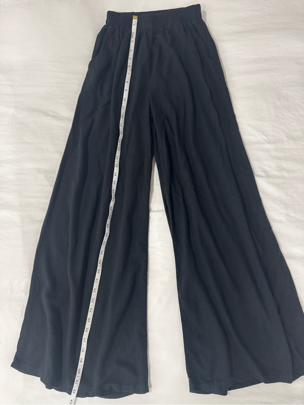 Zenana Black Wide Leg Palazzo Pants Pull On Elastic Waist Pockets S - Picture 8 of 10